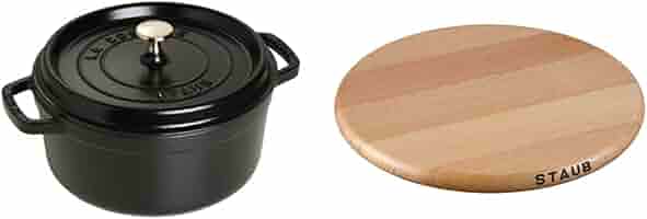 美品STAUB ストウブ ピコ・ココット ラウンド 20cm ブラック Staub ストウブ 鍋 20cm ピコ・ココット ラウンド ブラック 生涯